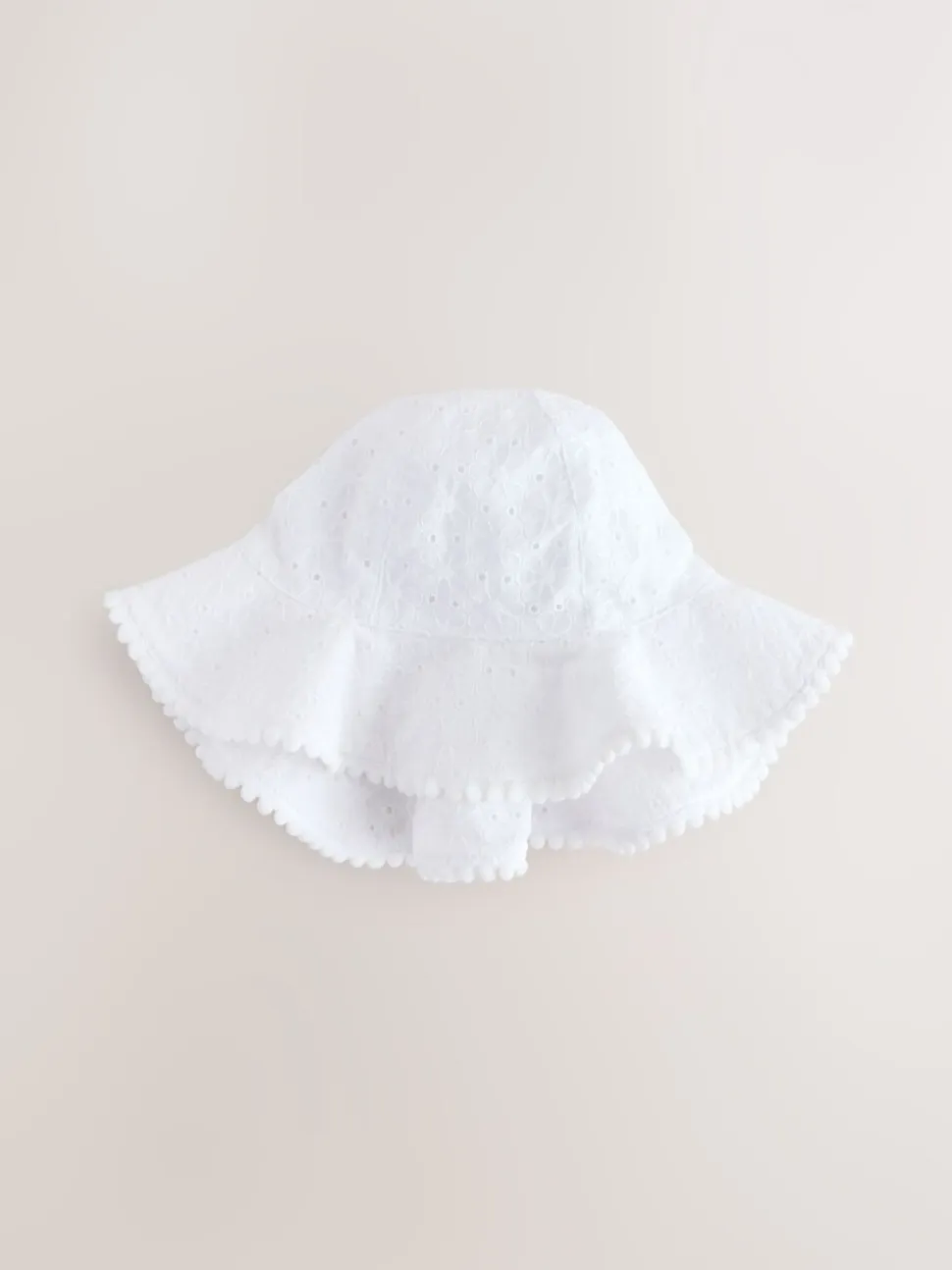 Roze en wit - Broderie 2pk Baby Bucket Hoed (0mnd-2jr)