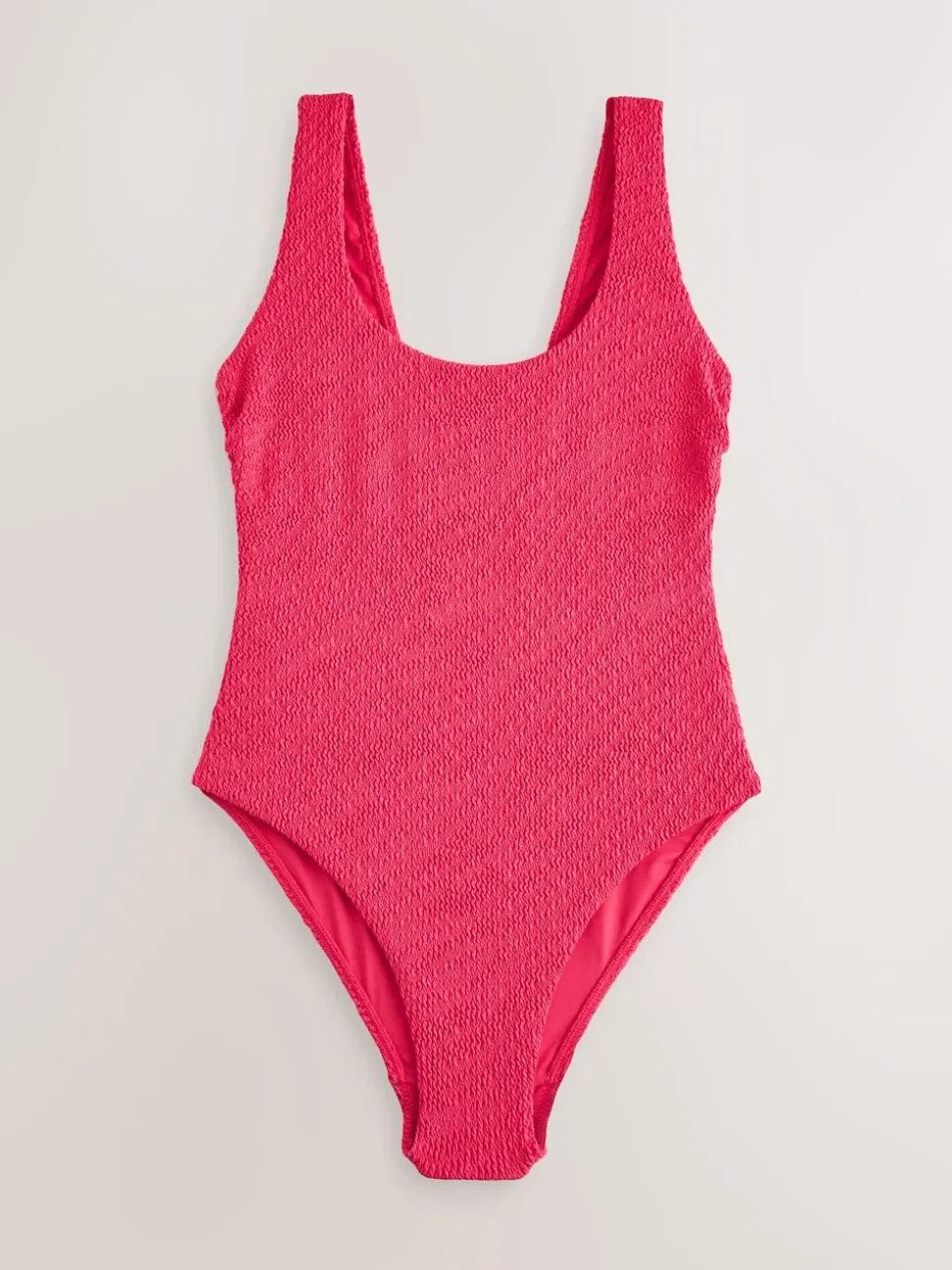 Roze gekreukt - Wide Strap Tummy Control Scoop Swimsuit