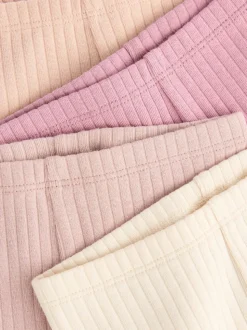 Roze geribbeld - Verpakking van 4 babyleggings (0 mnd -2 jr)
