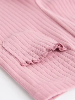 Roze geribbeld - Verpakking van 4 babyleggings (0 mnd -2 jr)