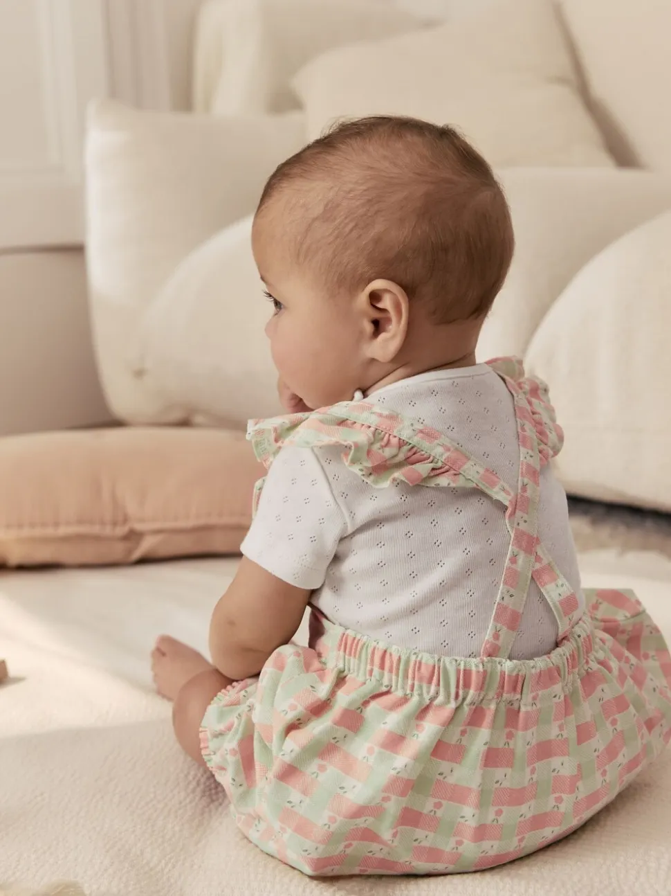 Roze geruit - Baby Dungarees and Bodysuits Set 2 Piece (0mths-2yrs)