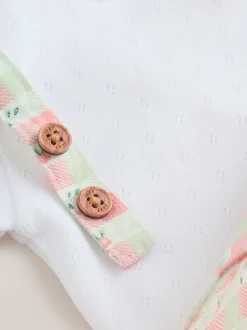 Roze geruit - Baby Dungarees and Bodysuits Set 2 Piece (0mths-2yrs)