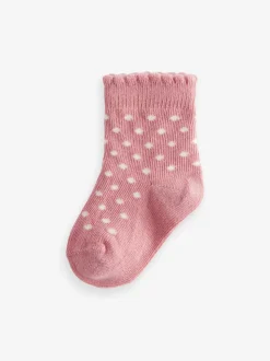 Roze gestreept met hart - Verpakking van 5 paar babysokken (0 mnd-2 jr)