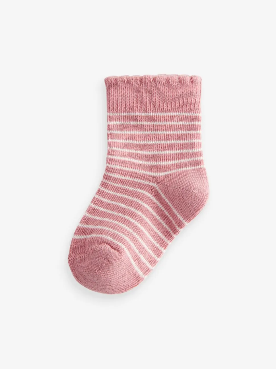 Roze gestreept met hart - Verpakking van 5 paar babysokken (0 mnd-2 jr)