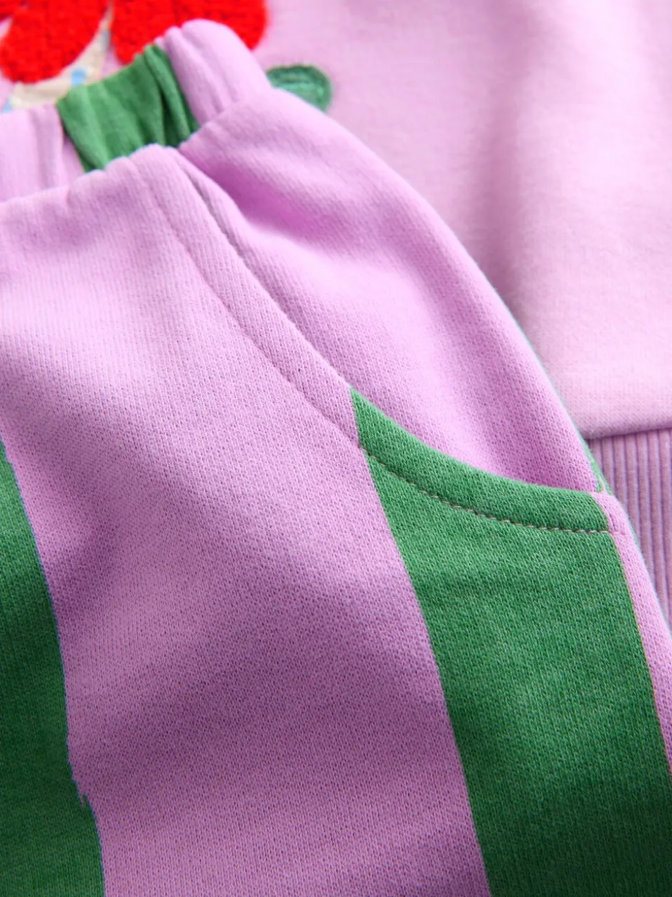 Roze gestreepte eenhoorn - Set van sweatshirt en joggingbroek met rechte wijde pijpen (3mnd -7jr)