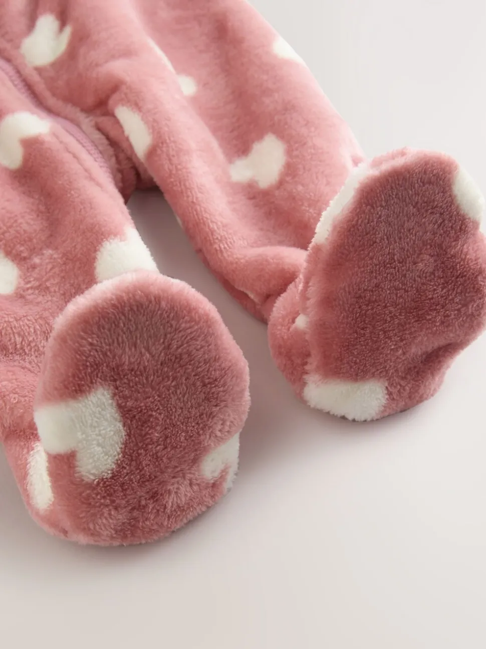 Roze hartenprint - Fleece babypyjama