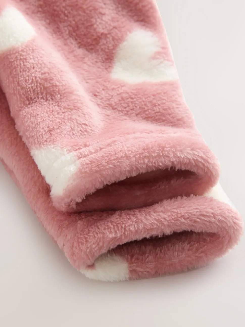 Roze hartenprint - Fleece babypyjama
