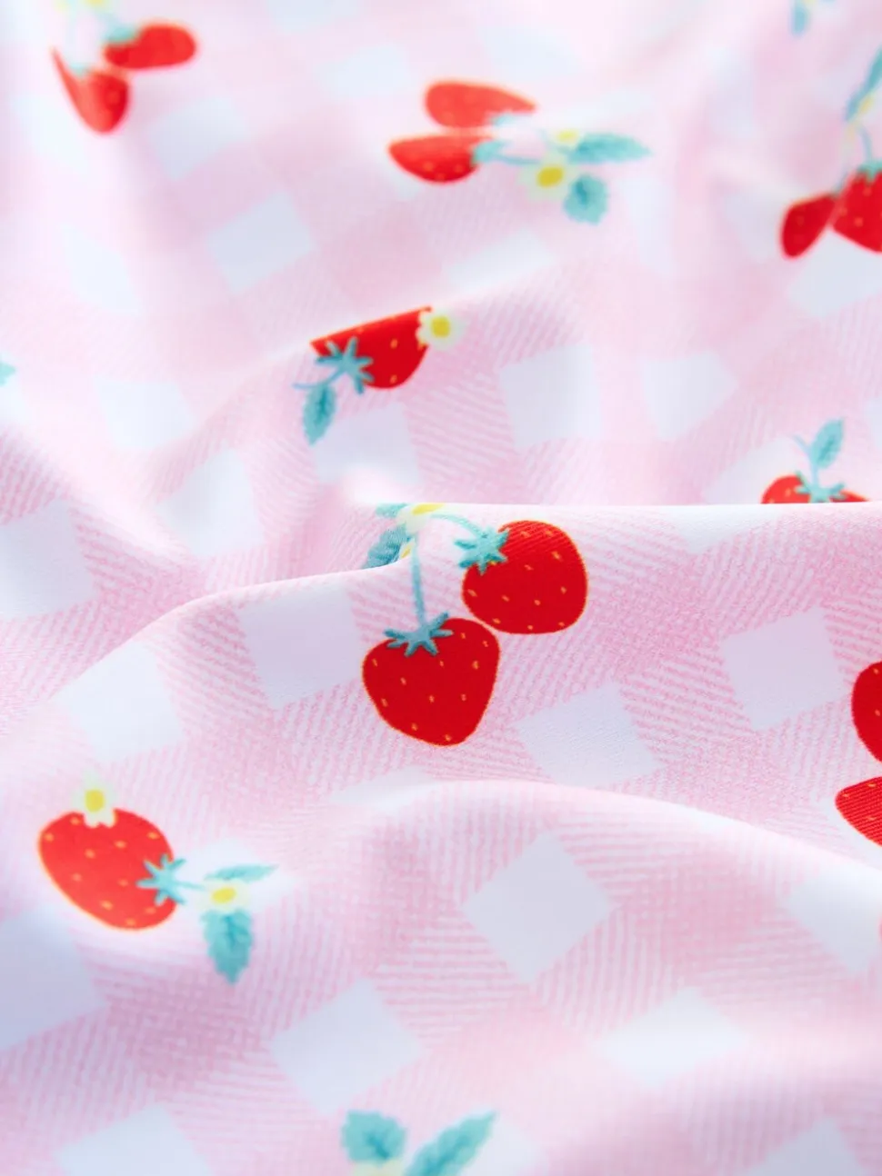 Roze kersen geruit - Zonbeschermend badpak (3 mnd-10 jr)