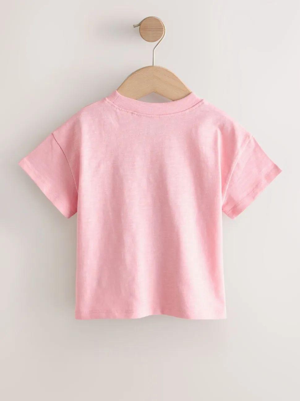 Roze met bloemenprint - Short Sleeve Embroidered T-Shirt (3mths-7yrs)