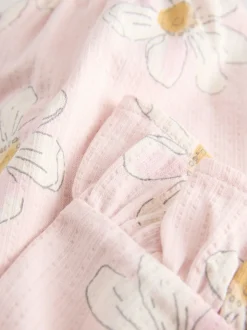 Roze met bloemenprint - Wide Leg Frill Trousers (3mths-7yrs)