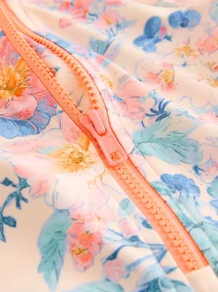 Roze met bloemenprint - Zonbeschermend badpak (3 mnd-10 jr)