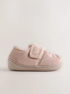 Roze met eenhoornprint - Gezellige pantoffels met voering en omgevende zool