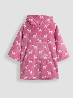 Roze met eenhoornprint - JoJo Maman Bébé Cosy Hooded Blanket