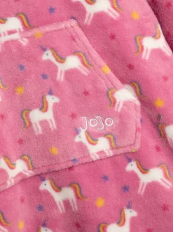 Roze met eenhoornprint - JoJo Maman Bébé Cosy Hooded Blanket