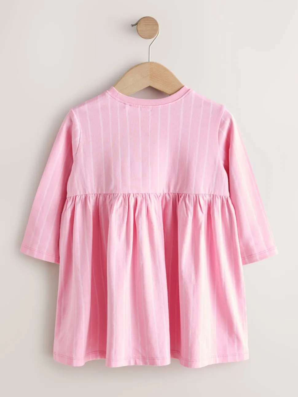 Roze met eenhoornprint - Jurk met lange mouwen en versiering (3mnd -7jr)