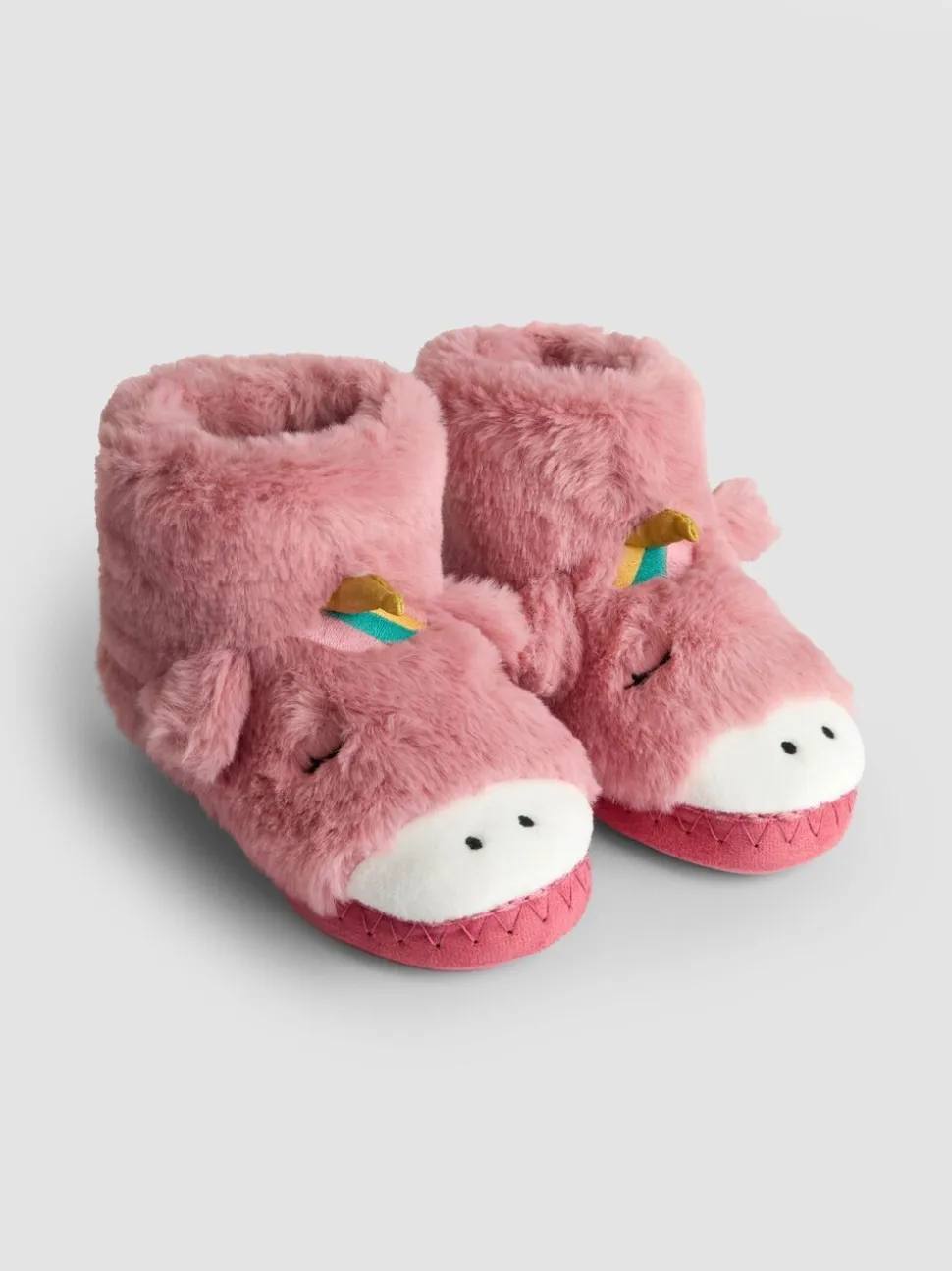 Roze met eenhoornprint - JoJo Maman Bébé Plush Slipper Boots