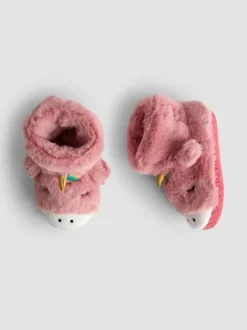 Roze met eenhoornprint - JoJo Maman Bébé Plush Slipper Boots