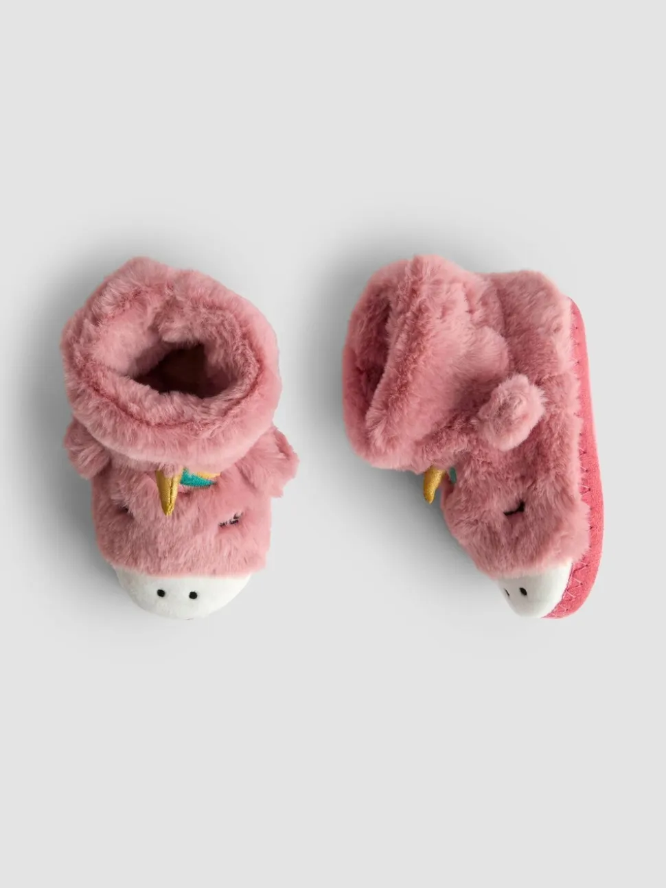 Roze met eenhoornprint - JoJo Maman Bébé Plush Slipper Boots