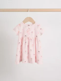 Roze met elfjes - Baby Short Sleeve Dress 2 Pack (0mths-3yrs)