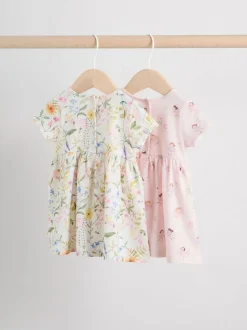 Roze met elfjes - Baby Short Sleeve Dress 2 Pack (0mths-3yrs)