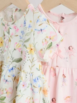 Roze met elfjes - Baby Short Sleeve Dress 2 Pack (0mths-3yrs)