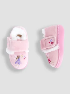 Roze met elfjes - JoJo Maman Bébé - Pantoffelschoenen met eenhoorn