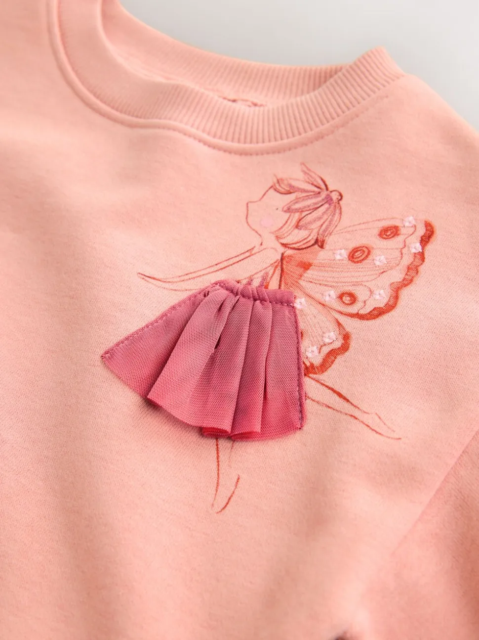 Roze met elfjes - Sweaterjurk met verlaagde taille (3mnd-7jr)