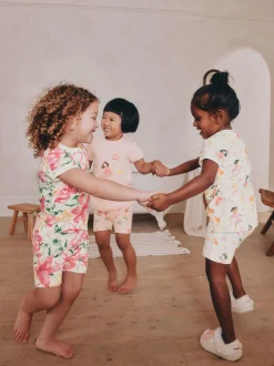 Roze met elfjes - Verpakking van 3 korte pyjama's (9mnd -10jr)