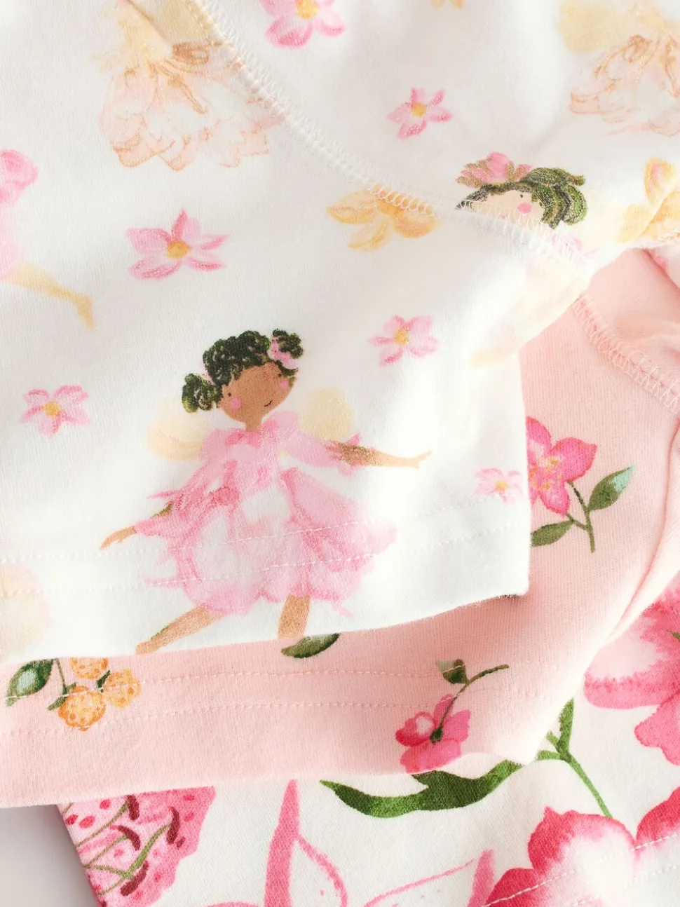 Roze met elfjes - Verpakking van 3 korte pyjama's (9mnd -10jr)