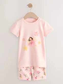 Roze met elfjes - Verpakking van 3 korte pyjama's (9mnd -10jr)