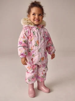 Roze met elfjes - Waterdicht sneeuwpak met print (3mnd-7jr)