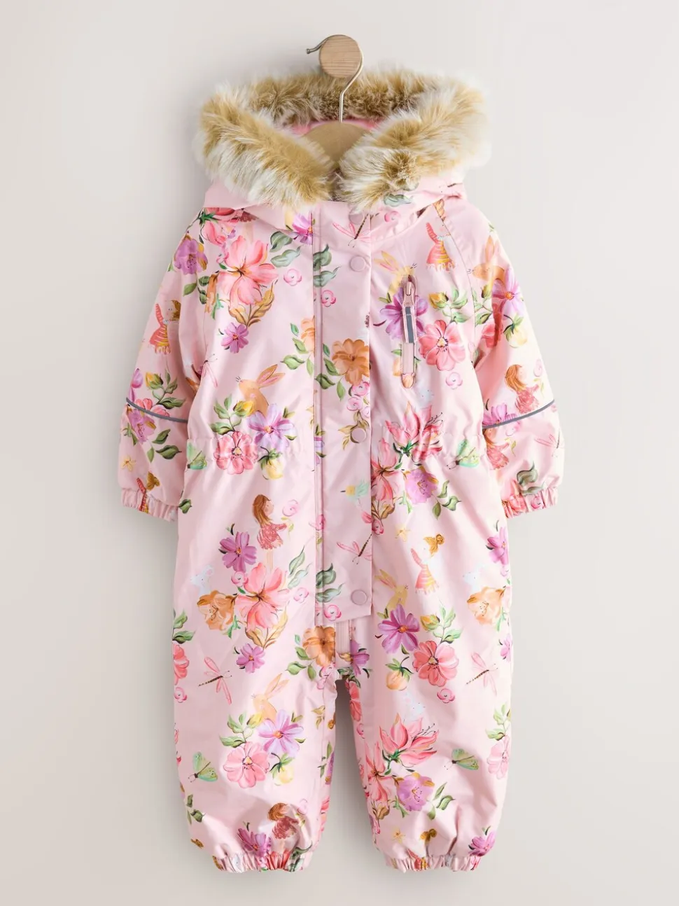 Roze met elfjes - Waterdicht sneeuwpak met print (3mnd-7jr)