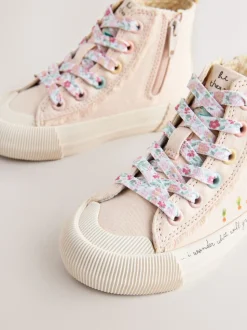 Roze met figuurtjes - Hoge sneakers