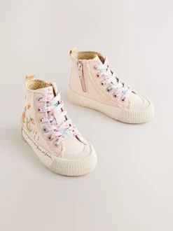 Roze met figuurtjes - Hoge sneakers