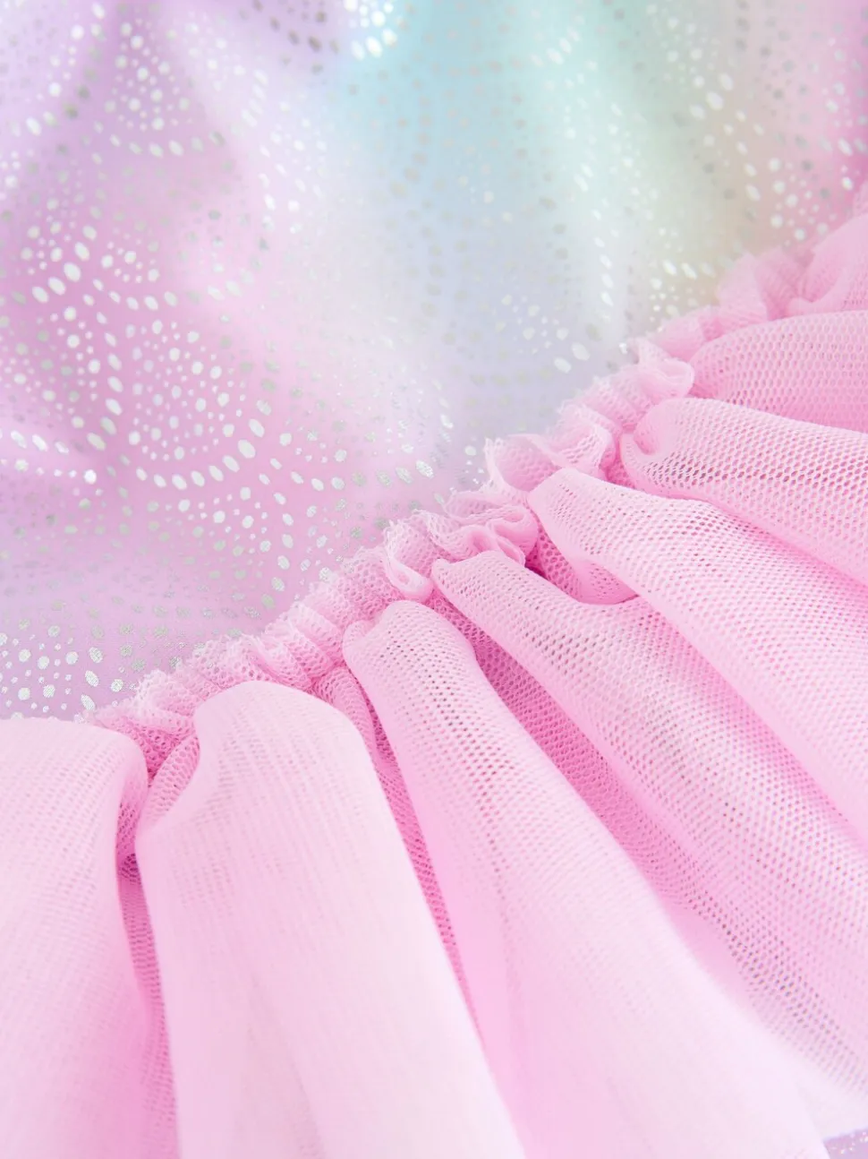 Roze met folieprint - Mesh Tutu Swimsuit (3mths-7yrs)