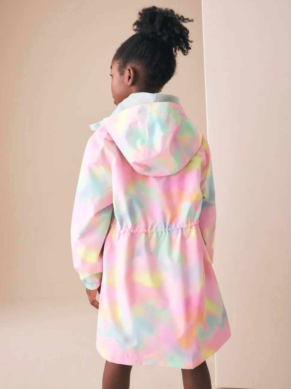 Roze met gemarmerde print - Waterproof Printed Cagoule (3-16yrs)