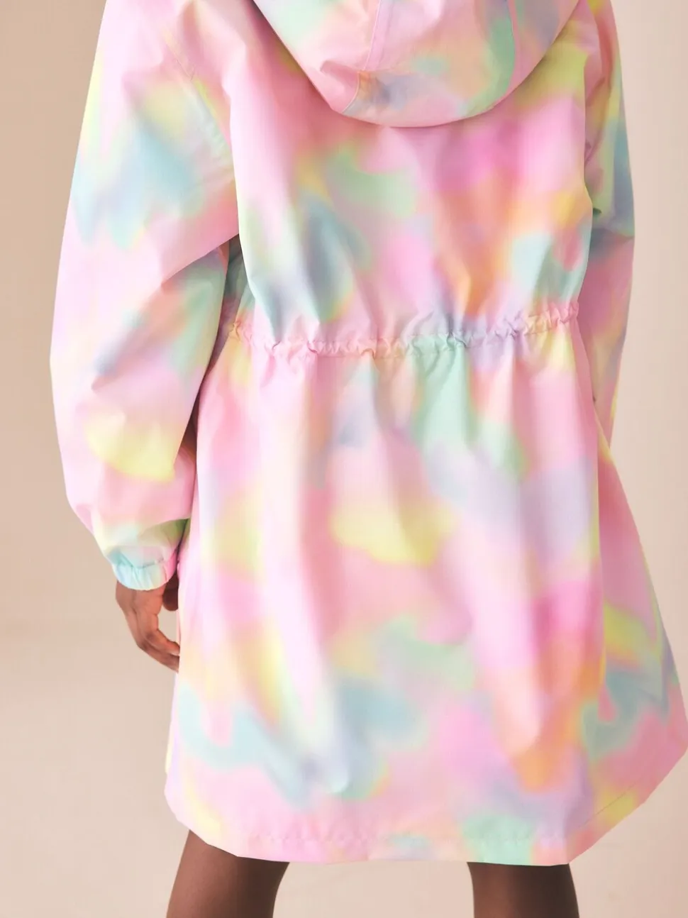 Roze met gemarmerde print - Waterproof Printed Cagoule (3-16yrs)