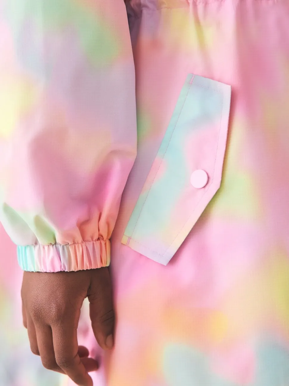 Roze met gemarmerde print - Waterproof Printed Cagoule (3-16yrs)
