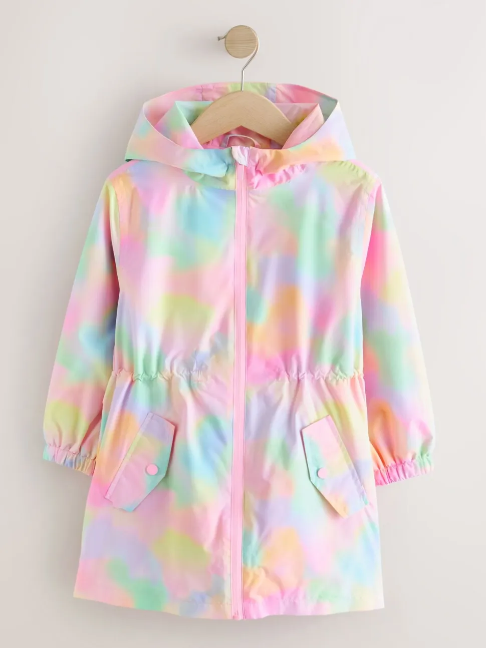 Roze met gemarmerde print - Waterproof Printed Cagoule (3-16yrs)