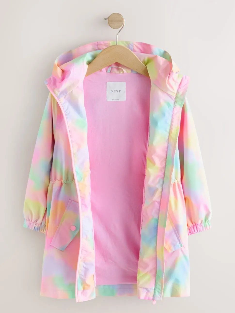 Roze met gemarmerde print - Waterproof Printed Cagoule (3-16yrs)