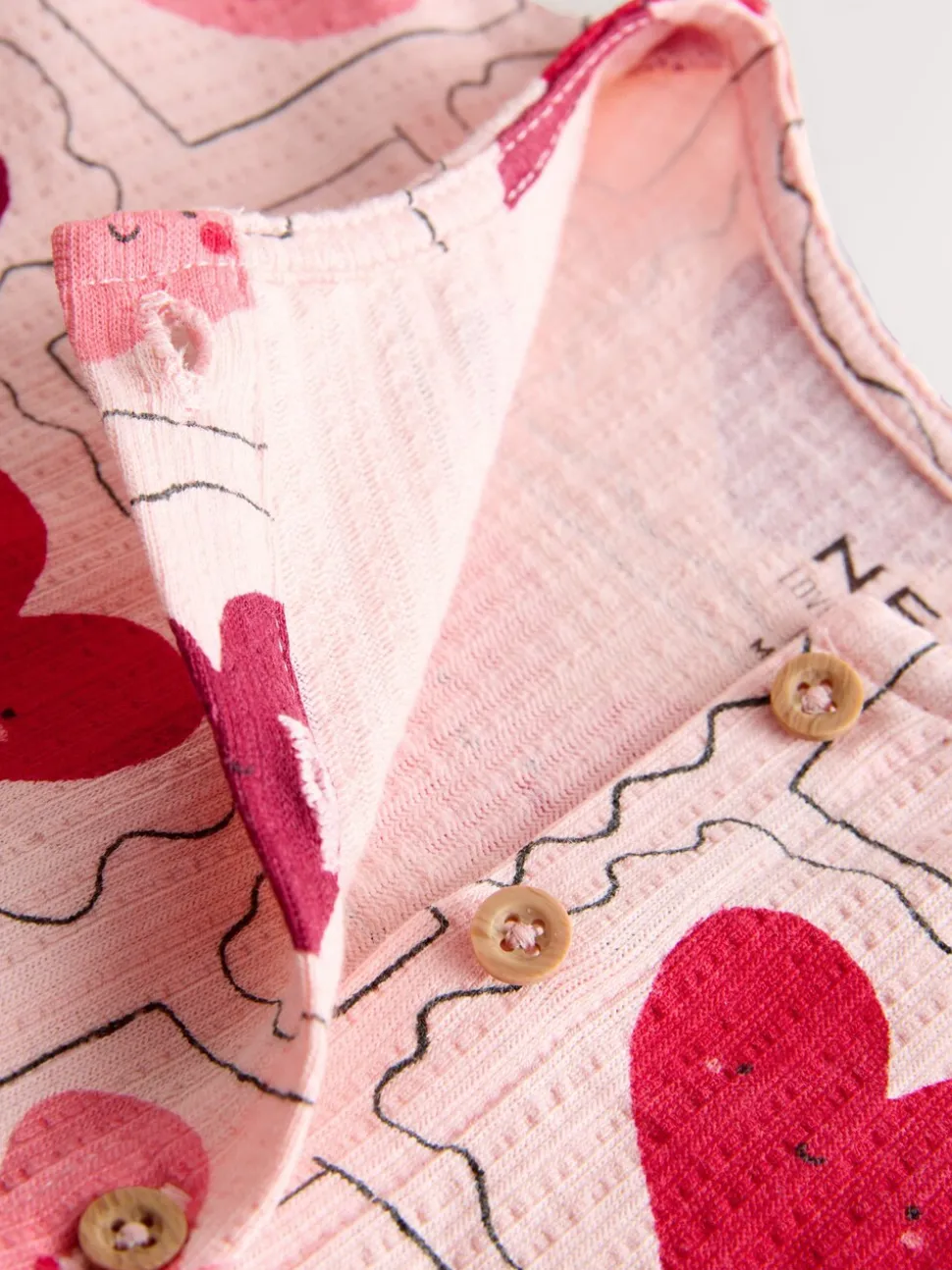 Roze met hartjes - Jersey jurk met lange mouwen (3 mnd-7 jr)
