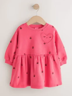 Roze met hartjes - Sweaterjurk (3 mnd-7 jr)