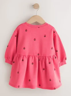 Roze met hartjes - Sweaterjurk (3 mnd-7 jr)