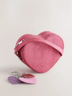 Roze met hartjesprint - Cross Body Nolvetly Heart Party Bag