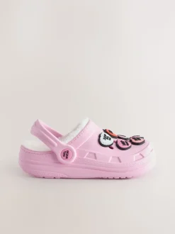 Roze met hartjesprint - Pantoffelklompen