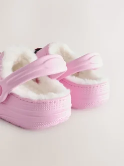 Roze met hartjesprint - Pantoffelklompen