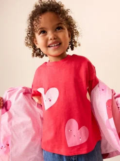 Roze met hartjesprint - Regenbestendig jack met print (3mnd-7jr)