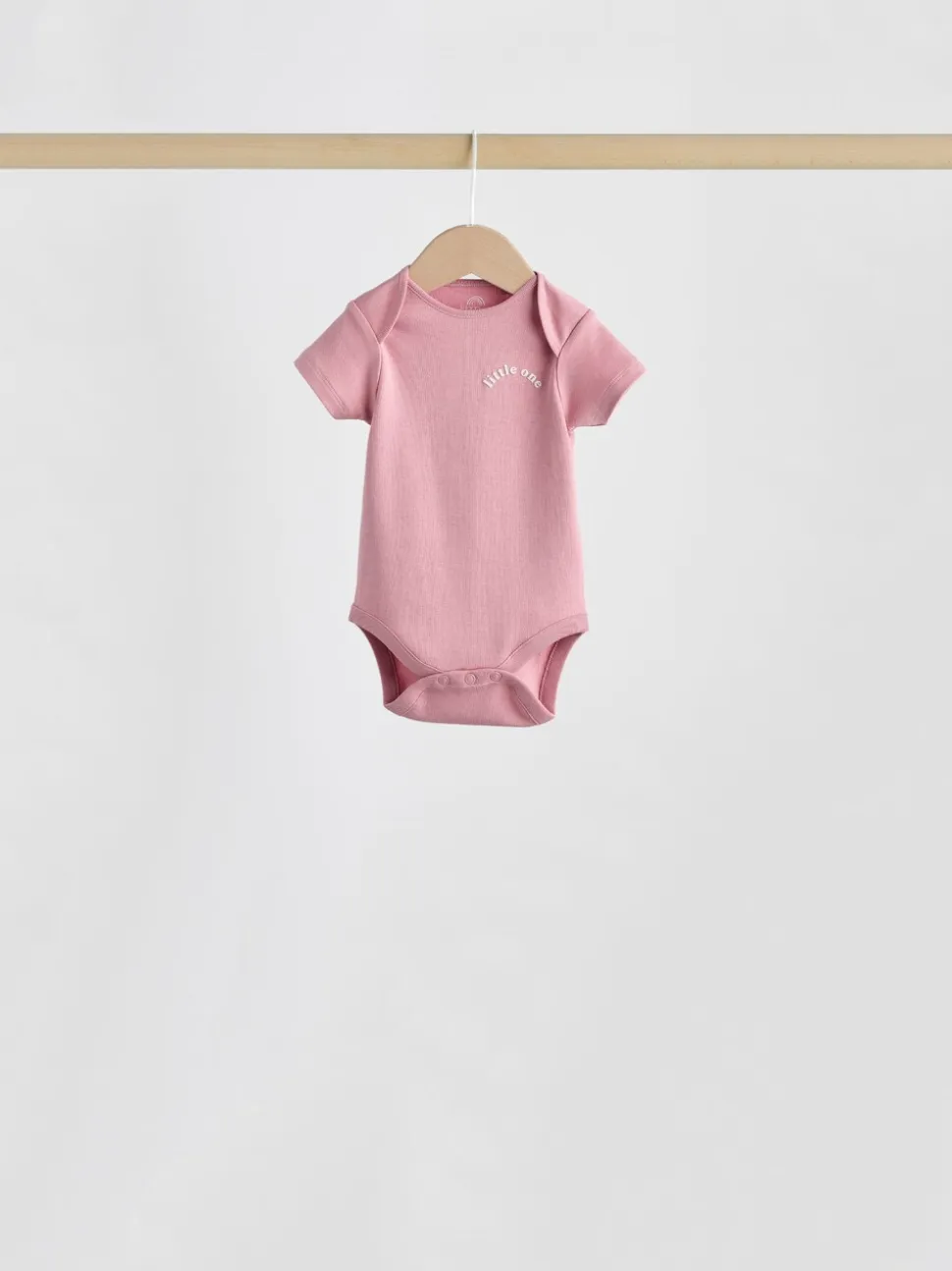 Roze met hartjesprint - Set van 5 babyrompertjes met korte mouwen