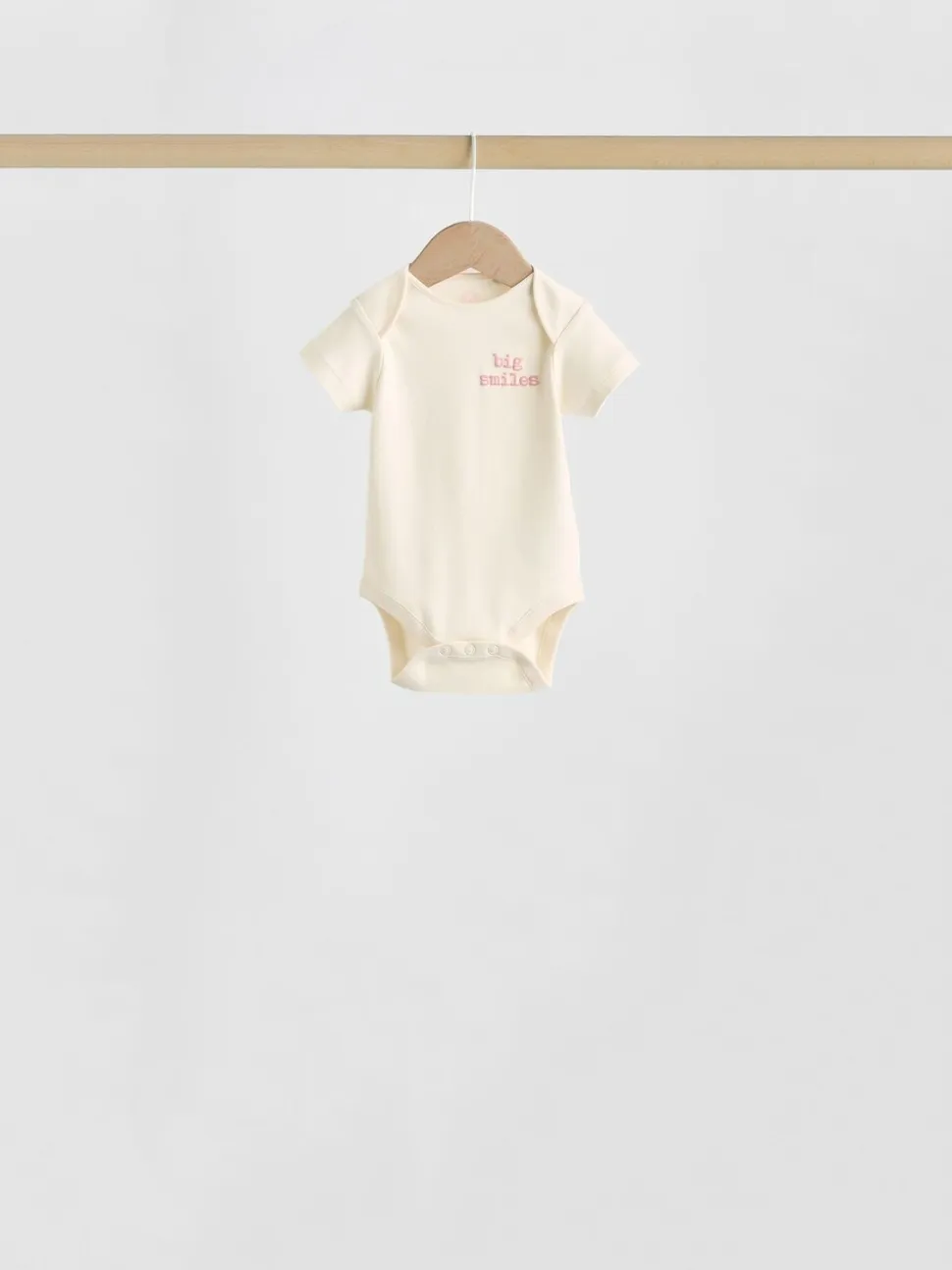 Roze met hartjesprint - Set van 5 babyrompertjes met korte mouwen