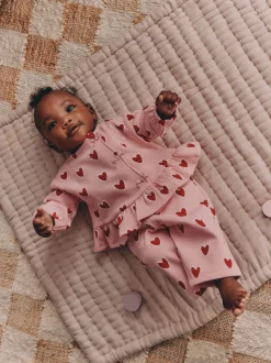 Roze met hartjesprint - Top & Leggings Set 2 Piece (0mths-2yrs)